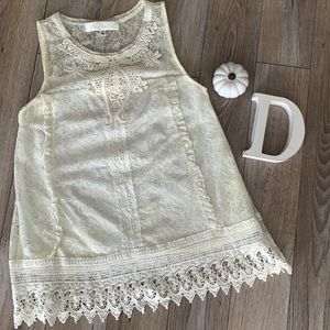 Cream Lace Tank
